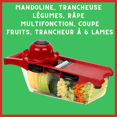 Mandoline, trancheuse à légumes, râpe multifonction, coupe fruits, trancheur à 6 lames | SLICERTOOL™