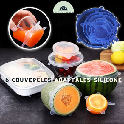 6 COUVERCLES ADAPTALES SILICONE⎮ FRESHCOVER™