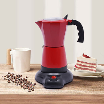 Cafetière Expresso électrique rouge, 6 tasses 300 ml - 480 W | REDMOKACUP™