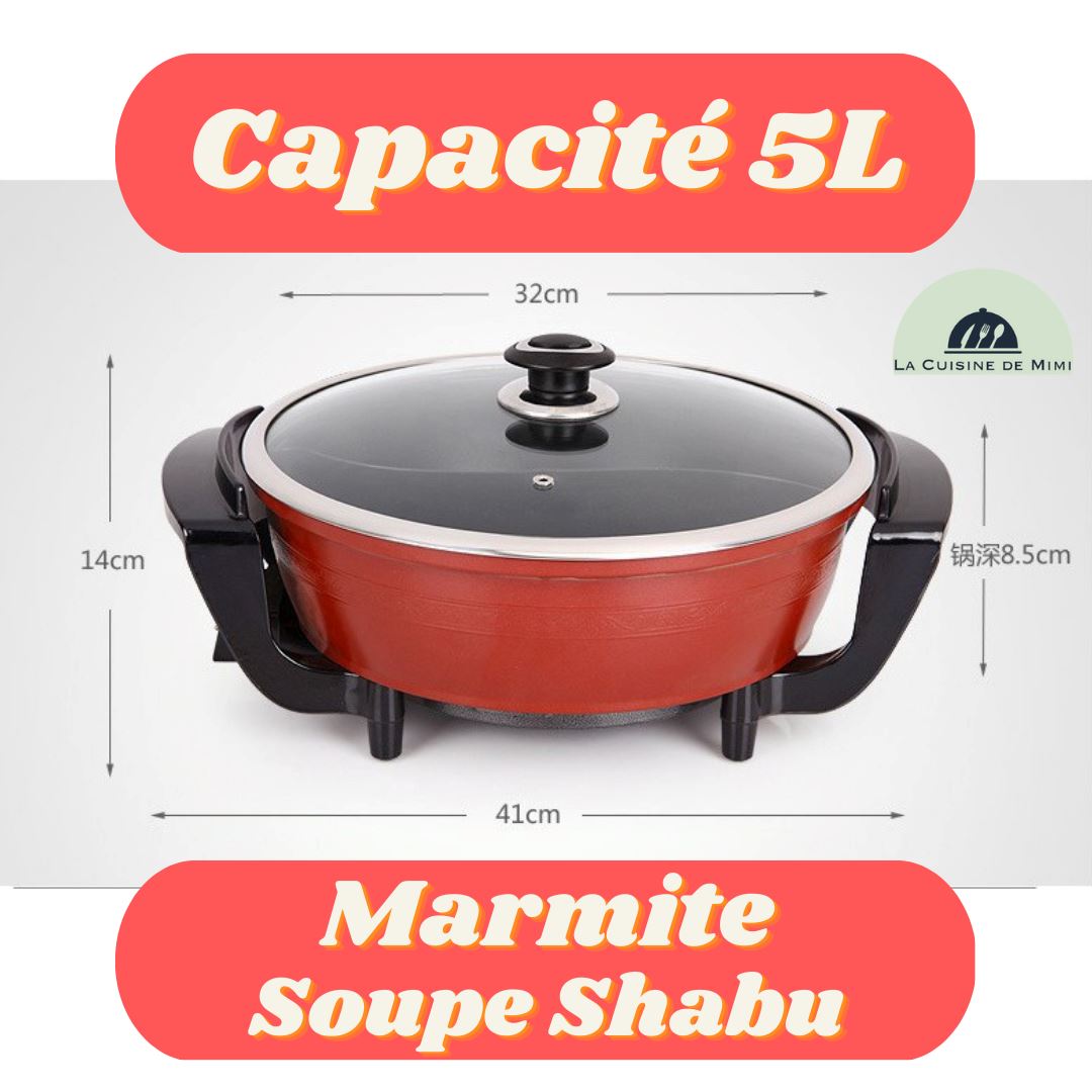 SHABUSOUP™⎮Marmite électrique Soupe Shabu - Fondue Chinoise - 5L