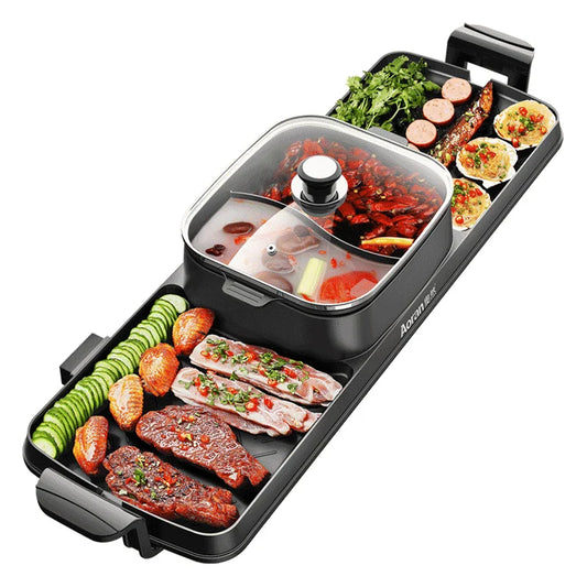 BBQ ELECTRIQUE - MARMITE SHABU MULTIFONCTION 2 EN 1 - 220V | BBQSHABU™