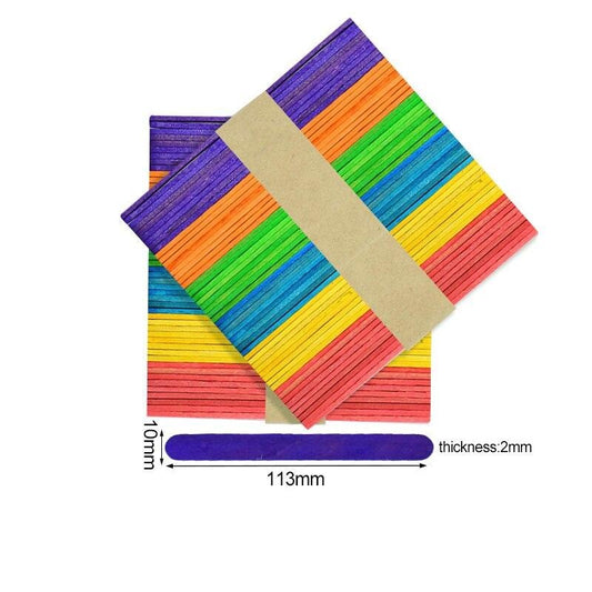 Bâtonnets en bois multicolore x50