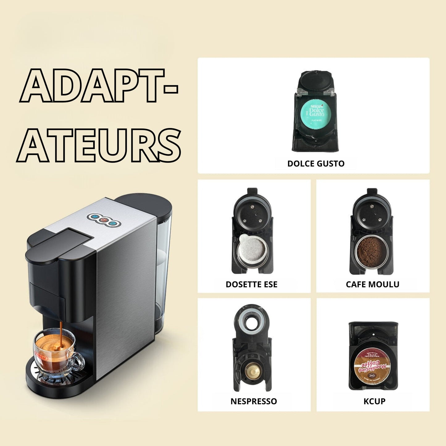 Adaptateurs Capsules pour Machine a Café